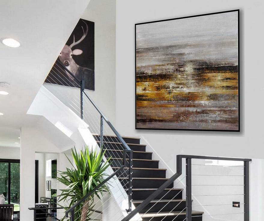 Oversized Brown Modern - extra large modern wall decor